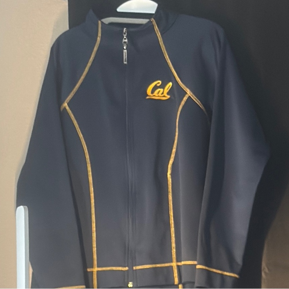 Cal Women's Navy Varsity Jacket with Gold Trim